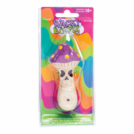 Shop Wacky Bowlz Skull Mushroom Ceramic Pipe - 4" in australian