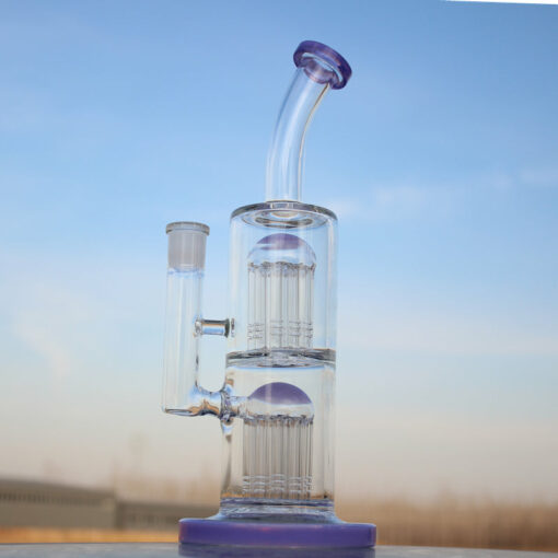 Shop Glass Straight Water Pipe w/ Dual Arm Percolators 10.6" in australian